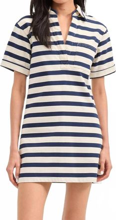 Veronica Beard Cayden Polo Dress In Navy/ Dove