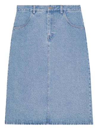 OperaSPORT denim midi skirt - women - Cotton - L - Blue