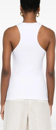 PESERICO Womens Beaded Trim-Detail Top White Ss25 W