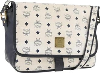 MCM Pre-owned PVC Leren Schoudertas - Dames - Vintage Schoudertas - Wit - ONE Size - Leer - Vintage