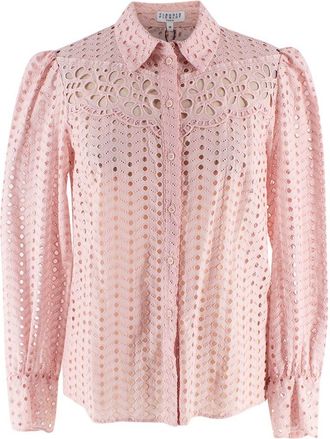 Claudie Pierlot Pink Broidere Anglaise Button Through Shirt Size XS