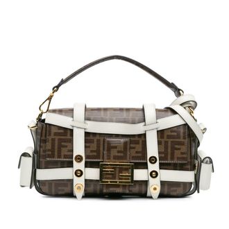 Fendi Pre-owned Fendi Zucca Glazed Fabric Cage Baguette Satchel Ladies 8BR777 A6VO 199 10429