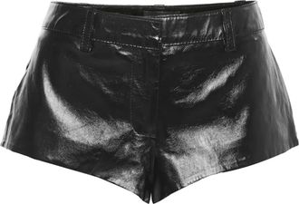 Retrof&ecirc;te Shorts in pelle - Nero