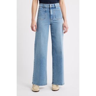 Frame Denim Le Slim Palazzo Patch Pocket High Waist Wide Leg Jeans in Diverge at Nordstrom, Size 24