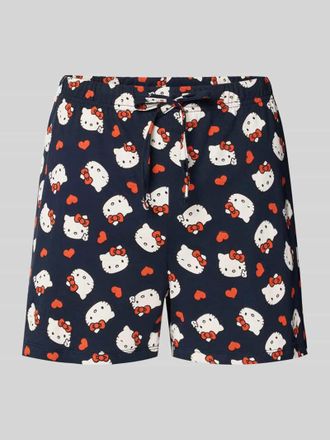 Jake*s Casual Regular Fit Pyjama-Shorts mit Allover-Motiv-Print in Marine, Gr&ouml;&szlig;e XXL