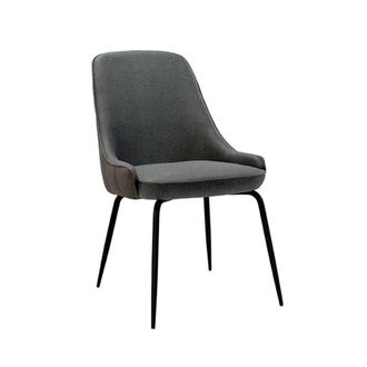 Koketto Home Silla tapizada gris oscuro y marron estilo mid century