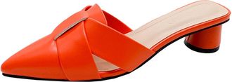 Generic Orange Women Sandals in Bright Hue with Low Heel and Refined Toe for A Stylish and Comfortable Option