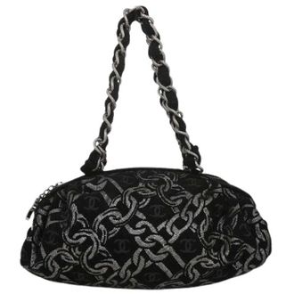 Chanel Pre-owned Vintage Handtas - Dames - Pre-owned - Zwart - Maat: ONE Size Katoen