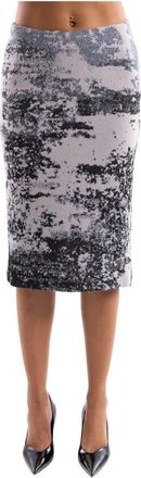Akep Midi Pencil Skirt - Dames - Kokerrokken - Grijs - S - Wol - Rokken