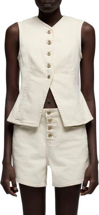 7 For All Mankind Lady Denim Vest in Moondust at Nordstrom, Size X-Small