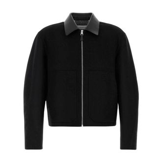 Givenchy Bomberjack met leren kraag - Heren - Bomber jackets - Zwart - L - Wol - Jassen
