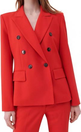 Marella Humour Double Breasted Blazer In Red