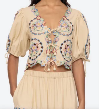 Sea New York Melinda Crop Top In Ecru