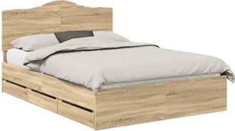 vidaXL Estructura De Cama Roble Sonoma 150 X 200 Cm Madera Ingenieril Vidaxl