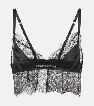 Dolce & Gabbana Lace-trimmed satin bralette