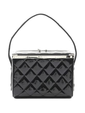 Chanel 1996-1997 matelass&eacute; gewatteerde make-up tas - Zwart