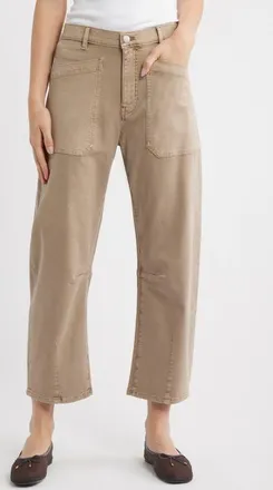 DL1961 Bilie Easy Barrel High Rise Twill Pants in Desert at Nordstrom, Size 30