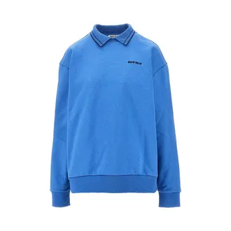 Miu Miu Cotton sweatshirt with scalloped collar Woman S