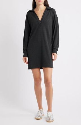 Faherty Legend Hudson Long Sleeve Polo Sweater Dress in Heathered Black Twill at Nordstrom Rack, Size Xx-Large