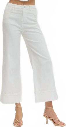 Entro Woven Ankle Pants In White
