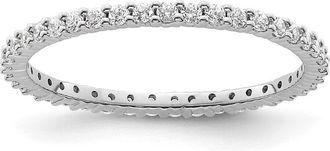 Diamond2Deal 14k White Gold Polished Shared Prong 1/2 Ct Diamond Eternity Band Ring