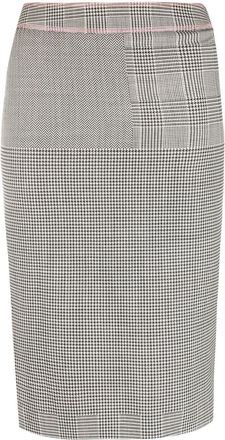 Dior 1990s houndstooth-pattern pencil skirt - women - Silk/Wool - 34 - Grey