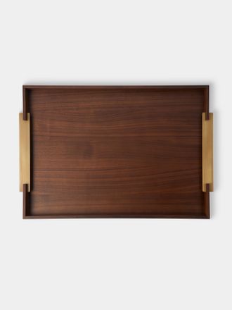 Riviere Dama Walnut and Brass Tray (27.5in/70cm)