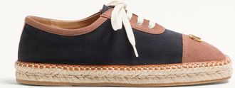 Valentino Garavani Espadrillas Palm Avenue In Canvas E Bufalo Uomo NERO 41.5
