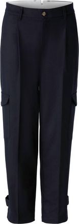 Oui Womens Cargo Trouser Pants In Dark Blue