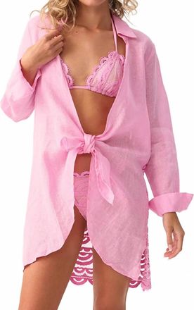PQ Swim Lace Millie Tie Tunic Coverups In Wisteria