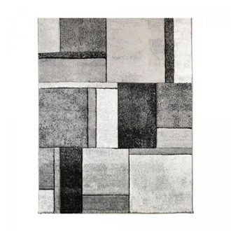 Un amour de tapis Alfombra de sal&oacute;n tejida con motivos geom&eacute;tricos, gris 160x230