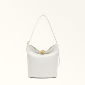 Furla Sfera Soft Borsa A Secchiello S Marshmallow Bianco Pelle Di Vitello Verona Donna