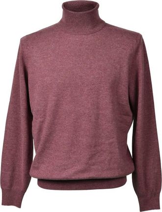 Brunello Cucinelli Coral Cashmere Turtleneck Knit Sweater, Brand Size 54 (US Size 44)