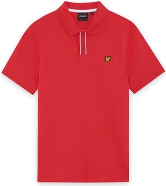Lyle & Scott Polo Shirt met Contrasterende Bies - Heren - Polos - Rood - XL - Katoen - Tops