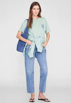 Anine Bing Cade Tee Wave in Washed Seafoam at Nordstrom, Size X-Small