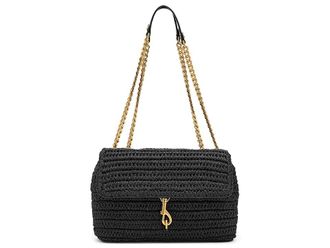 Rebecca Minkoff Edie MD Crossbody Cross Body Womens Handbags Black/Black, Chain/Polyester/Rayon