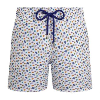 Vilebrequin Beachwear, male, White, Size: XL Micro Ronde des Tortues Swim Shorts