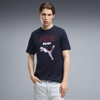 Puma T-shirt con grafica PUMA Cyber da uomo, Abbigliamento, Blu, XXL