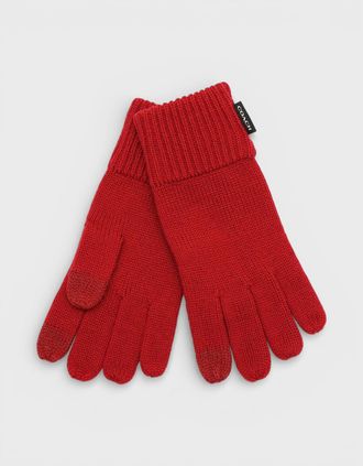 Coach Mens Coach Patch Gloves Dark Red - Red/Red - Size: XL
