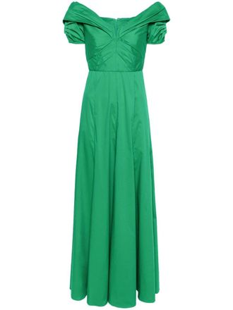 Diane Von F&uuml;rstenberg Abito Laurie lungo con ruches - Verde