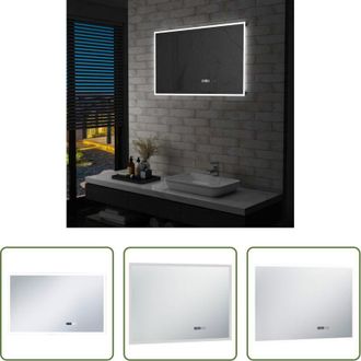 vidaXL vidaXL Specchio con orologio - Specchio LED Bagno con Sensore Tattile Schermo Orario 100x60cm
