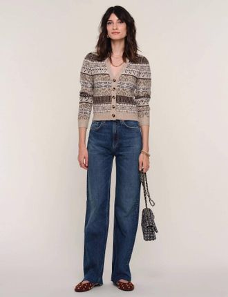 Heartloom Ruta Button Front Crop Cardigan In Buff