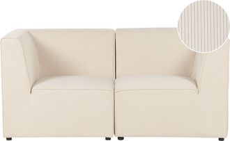 Beliani Beliani - Sof&aacute; Modular 2 Plazas Pana Dos Piezas Seccionales Esquina Moderno Beige Lemvig