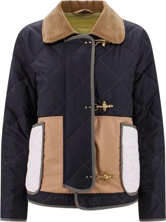 Fay Gewatteerd jack met patchwork effect - Dames - Zomerjassen - Zwart - L - Polyester - Jassen