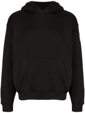 Neil Barrett Minimalist Bolts appliqué-detail hoodie - men - Elastane/Cotton/Polyester/Cotton - S - Black