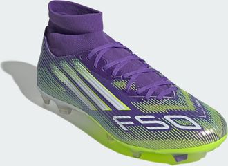 adidas adidas Performance Unisex F50 League Mid Firm/Multi-Ground Boots - Purple - Size UK 10.5