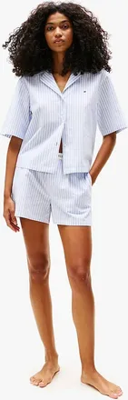 Tommy Hilfiger Womens Tommy Hilfiger LINEN Relaxed Pyjama Set Womens Multi Stripes Blue Spell - Size: MEDIUM