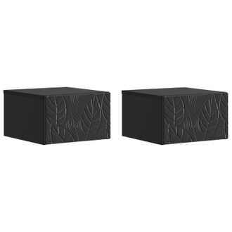 vidaXL Mesa Lateral Montada En La Pared 2 Pcs Negro 34,5 X 33 X 20 Cm Vidaxl