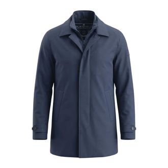 H&egrave;SKIMO Trench Pettorina Silk Shield - Heren - Mantels - Blauw - Maat: L Zijde