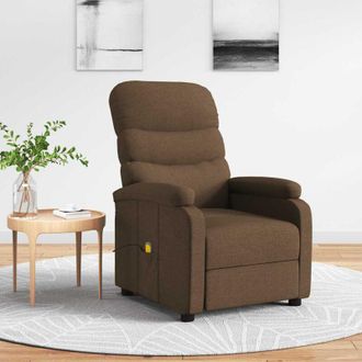 vidaXL Sill&oacute;n De Masaje El&eacute;ctrico Tela Marr&oacute;n Vidaxl